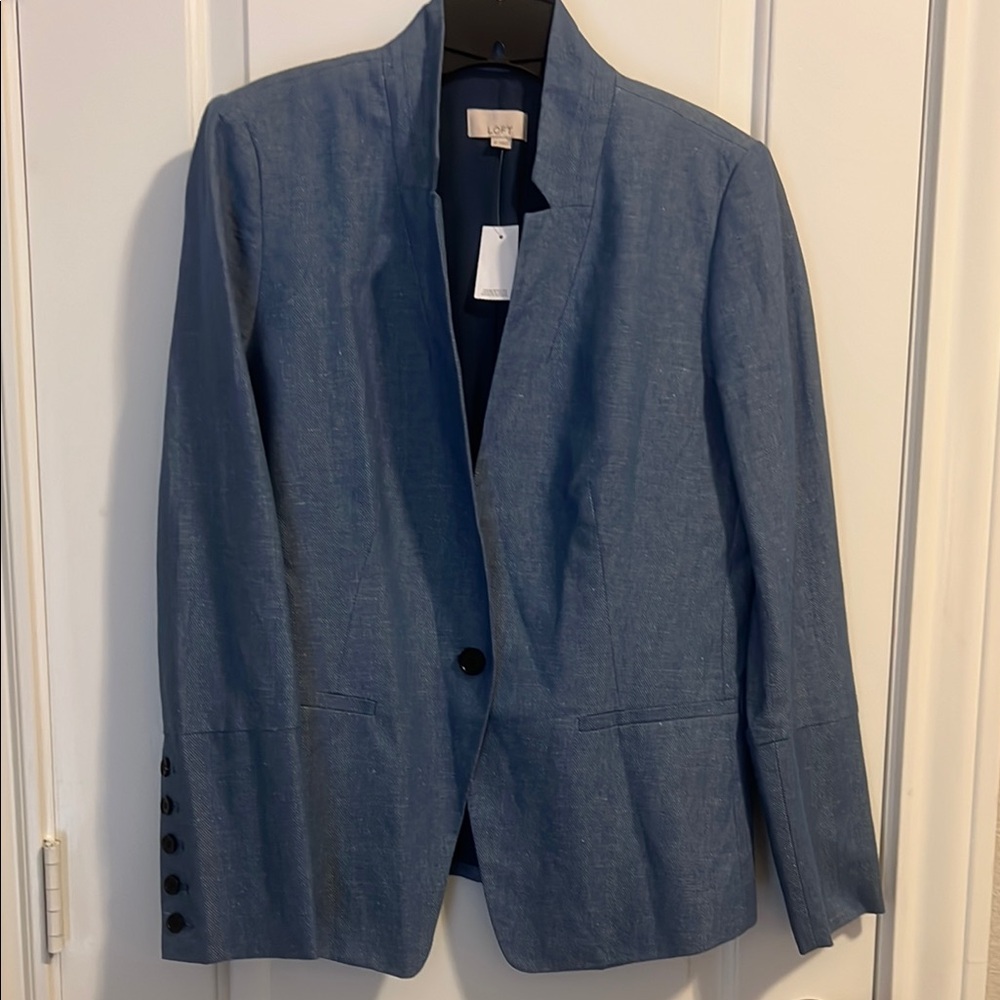 LOFT Textured Blue Jacket